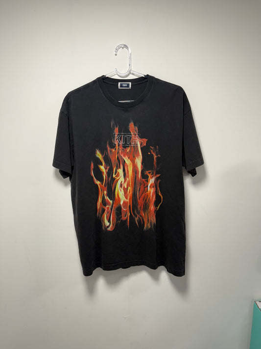 Kith Flames Black T Shirt